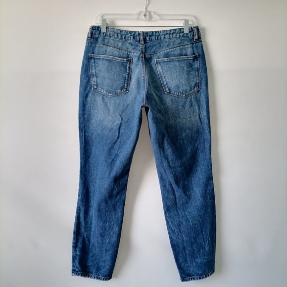 Refuge Womens Blue Mid Rise Straight Leg Denim Distressed Mom Jeans Size 10 - Picture 4 of 6